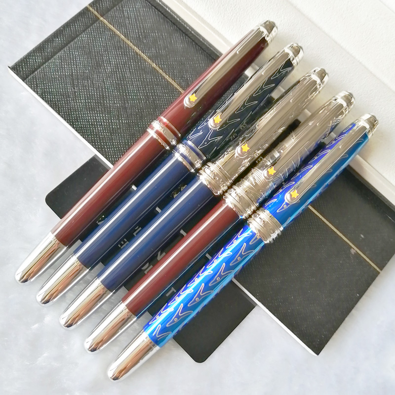 

Le Petit Prince 163 Fountain/Rollerball/Ballpoint pen High Quality Silver Metal Cap and Deep Blue Precious Resin Barrel Stationery for gift with Serial Number, The color of the diamond is random
