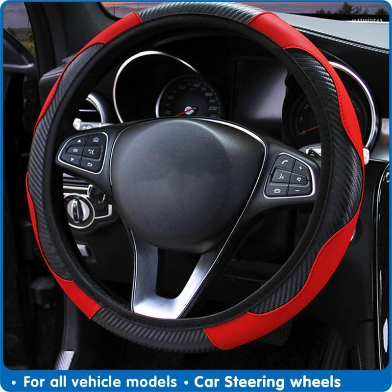 

Steering Wheel Covers Automobiles Carbon Fiber Car Steering-wheel Cover Universal Interior 38cm Auto Wheels Accessories1
