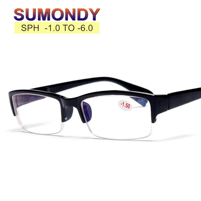 

Fashion Sunglasses Frames SUMONDY Prescription Glasses For Myopia Dioptre -1.0 TO -6.0 Men Women Half Frame Spectacles Nearsighted Short Sig