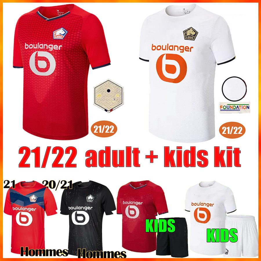 

2021 2022 LOSC Lille soccer jerseys Adult Kids Kit home away t-shirt DAVID FONTE BURAK BAMBA YAZICI 21 22 JIKONE R.SANCHES T.WEAH L.ARAUJO top quality football shirt, 10