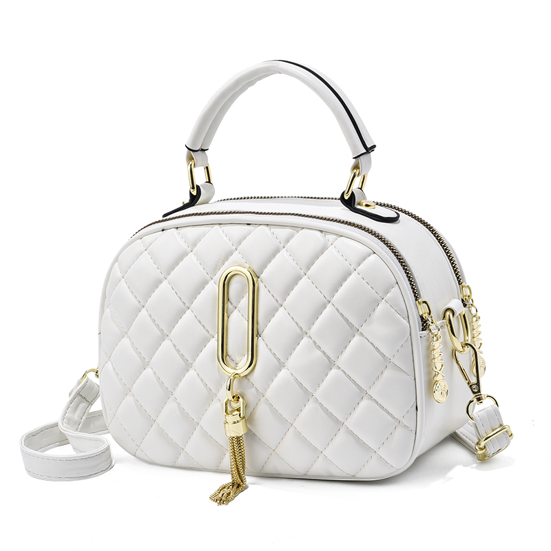 

2021 Women Tote Bag Fashion Shoulder Handbag Lattice PU Leather Purse Female Pocket Designer Crossbody Bags Wholesale Simple Clearly Packs, Black