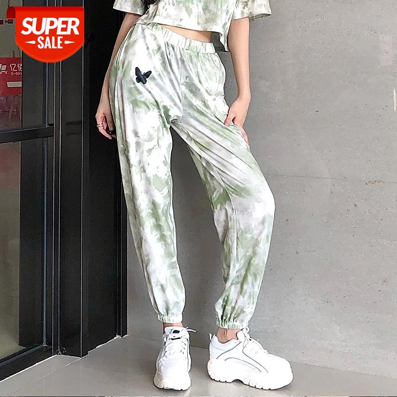 

Weekeep Summer Hot Tie Dye Women's Pants Butterfly Print Streetwear Pants Fashion Joggers Cotton High Waist Sweatpants #Na80, Black;white