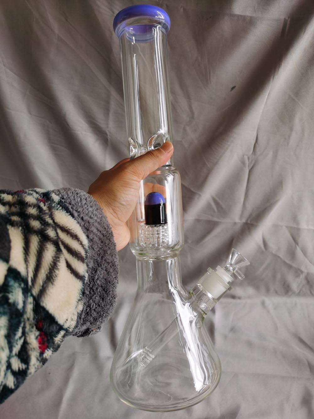 

High Quality 16.5inch 7mm Beaker Glass Bong Water Pipe with matrix percolators 18.8mm joint with bowl or quartz banger