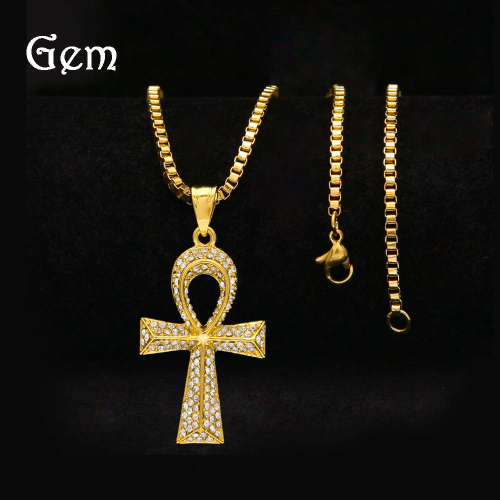 

New hip hop Anhe key inlaid diamond Life Pendant trend men's jewelry