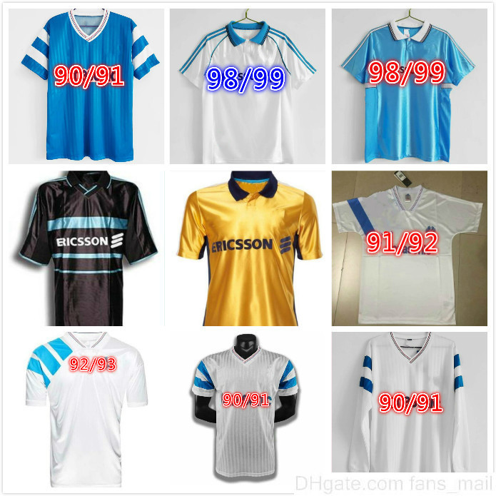 

Olympique de Marseille retro soccer jerseys 1990 1991 1992 1993 1998 extra Payet Boli 11/12 vintage football shirt maillot foot