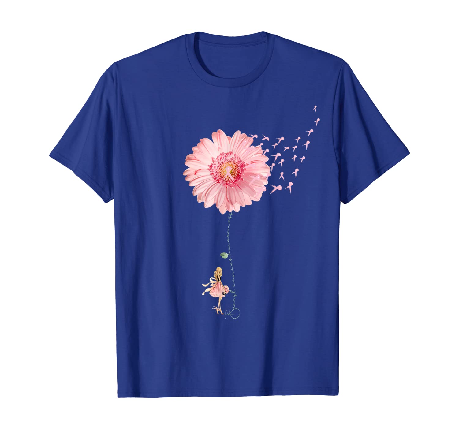 

Pink Sunflower Pink Ribbon Breast Cancer Awareness Tshirt, White;black
