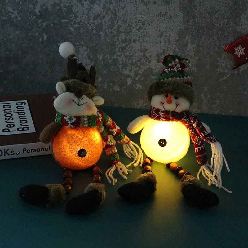 

Christmas Decorations 1pcs Cartoon Cute Glowing Lamp Merry For Home Santa Claus Snowman Elk Ornaments