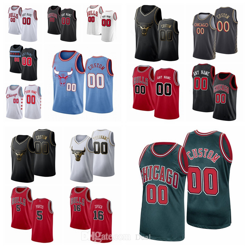 

Customized Jersey ChicagoBullsBasketball Men Women Kid Custom Name Number 91 Rodman 33 Pippen LaVine Markkanen 1 Rose 7, Black;red