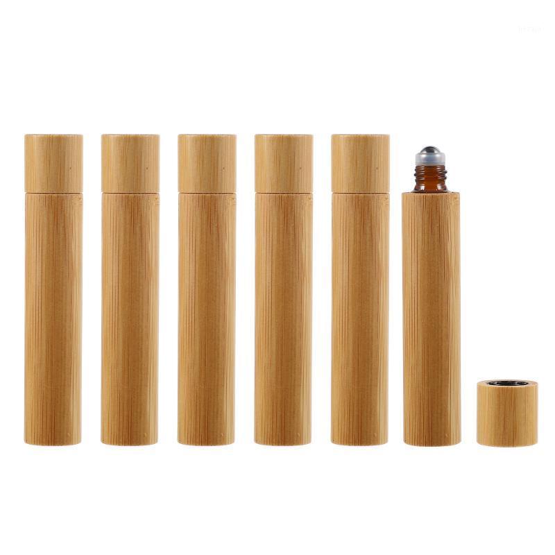 

Storage Bottles & Jars 6pcs 10ml Bamboo Roll On Bottle Portable Essential Oils Roller For Travel