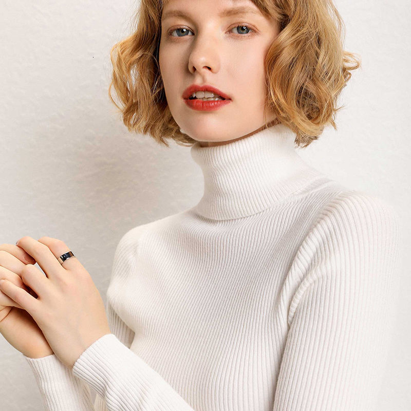 

2021 New Korean Turtleneck Women's Nightgown Winter Fashion Mesh Elasticity Pullovers Jumpers Vintage Basic Clothing Drop Xhv6, Blue.