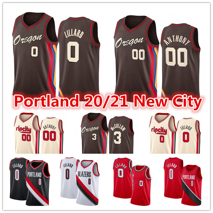 

Men's 2021 Damian 0 Lillard Jersey Red Black White CJ 3 McCollum Carmelo 00 Melo Anthony Blazers City Brown Edition Basketball Jerseys, My store(aryahome)