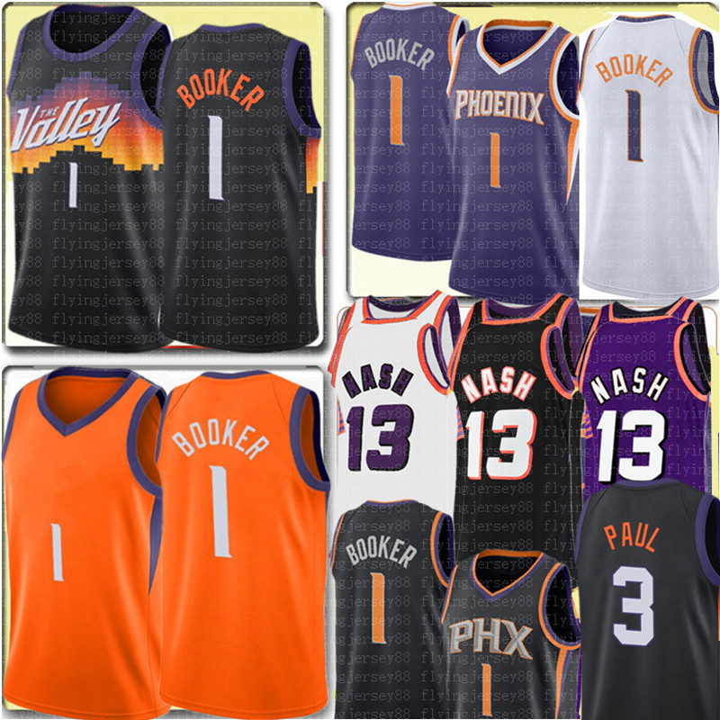 

2021 Devin 1 Booker Jersey New Chris 3 Paul Basketball Jerseys Retro Mesh Steve 13 Nash Jersey Mens Kids  M L XL XXL