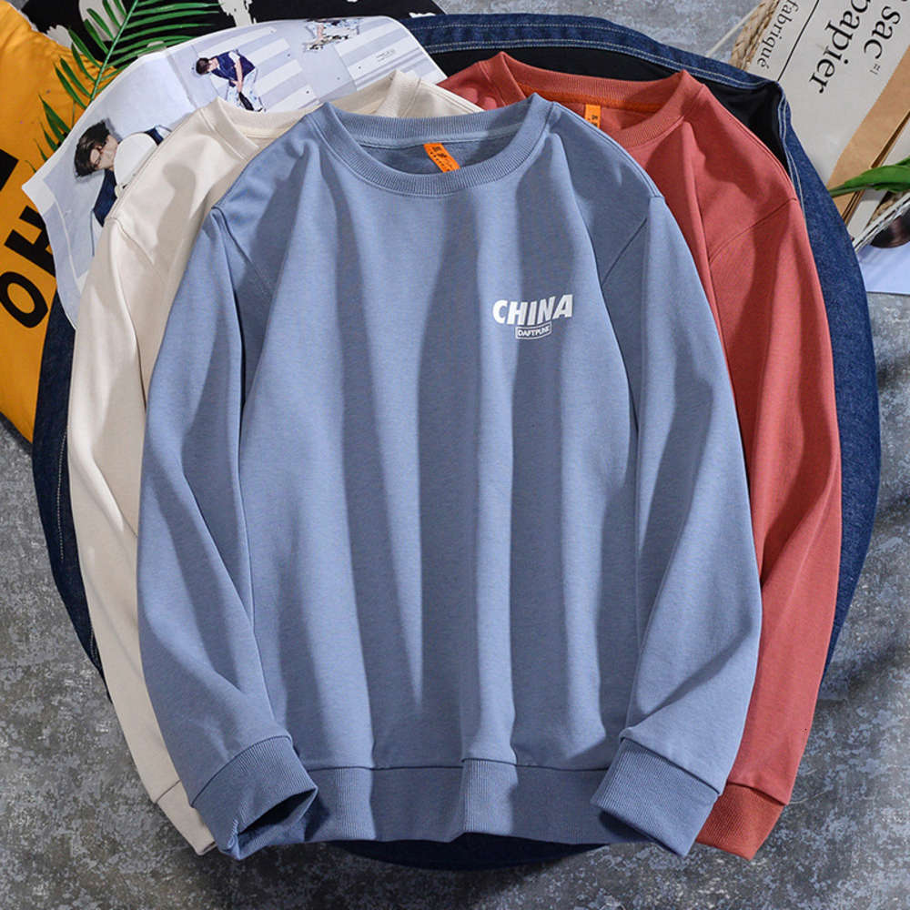 

2020 spring and autumn menswear Guochao printed long sleeve top round neck Pullover men's sweater, Black