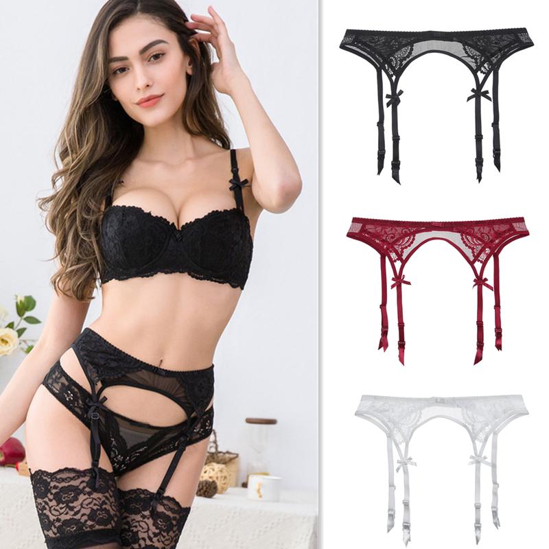 

Garters Sexy Women Lace Black/white/red Brand Garter Temptation Ultra-thin Female Silk Stockings Suspender Belt Wedding Belts, White1