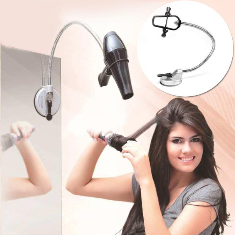 

Bathroom Shelves Hands Free Hair Dryer Holder 360 Degrees Rotation Flexible Hairdryer Organizing Stand Rack Suction Cup Pet Grooming Table