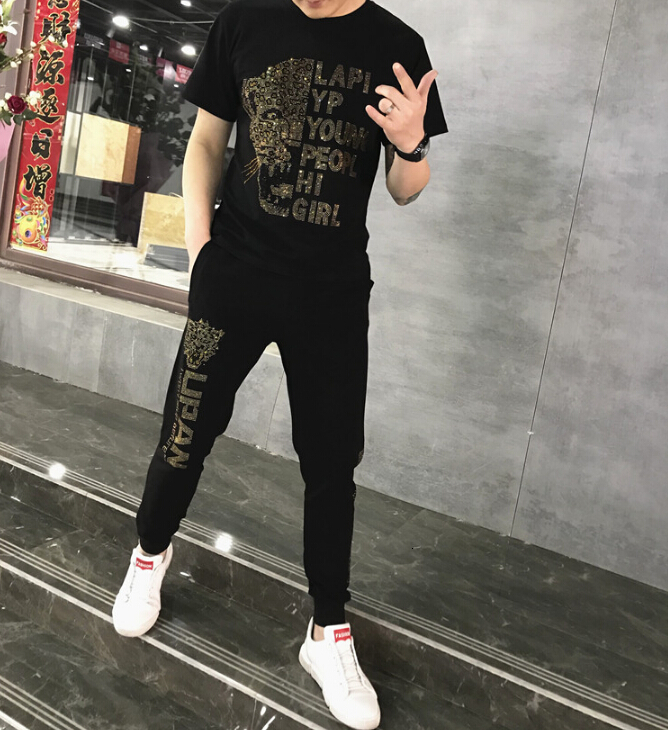 

2021 Men Sets Tracksuit New Spring Summer Sportswear Suit Male Fashion Clothes Two Piece Set Zipper Top + Pants Tkpm, Color as shown