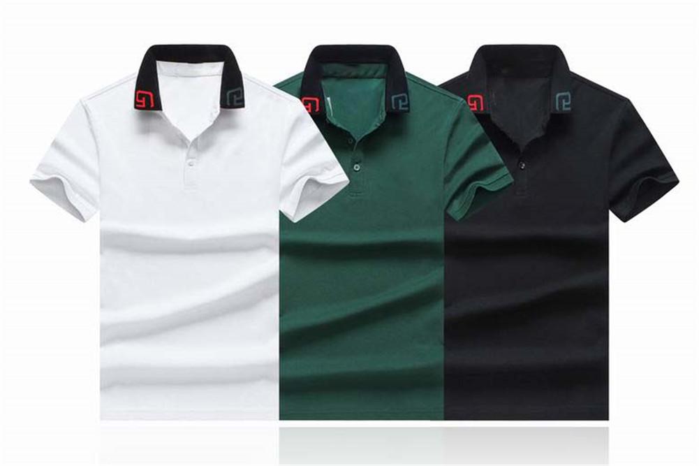 

2022 Designer Polo Shirts Men Luxury Polos Casual Mens T Shirt Letter Print Embroidery Fashion High Street Man Tee@21, Black