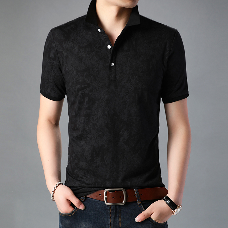 

2021 New Short Sleeve Print Casual Breathable Shirts Men Fashions Summer Solid Tops Tees Polo Male Streetwear 0pfb, Red