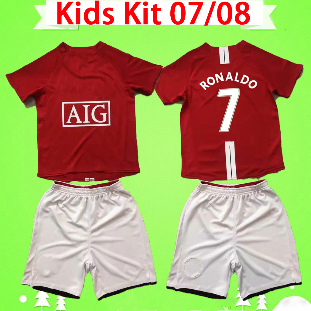 

KIds kit RONALDO Rooney BERBATOV RETRO boys set MANCHESTER 2007 2008 FOOTBALL SHIRTS 07 08 Vintage soccer jerseys SCHOLES Nani MAN UTD EVRA children suit child, Jacket 1996 ba