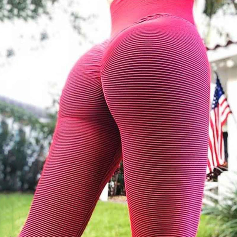 

New 2021 Pssego Quadril Sem Costura Listrado Calas De Fitness Esportes Das Mulheres Hip Legging Cintura Alta Apertado Yoga Pant Feminino Cor, Dark blue