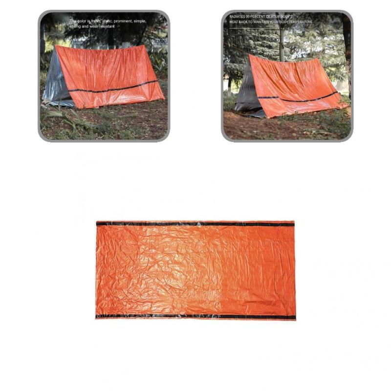 

Sleeping Bags Orange Excellent Portable Emergency Survival Tent PE Shelter Convenient For Outdoor