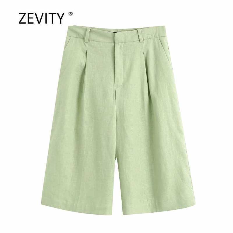 

women fashion solid color linen pants office ladies casual slim pockets straight trousers chic pantalones mujer P836 210603, Bb p836