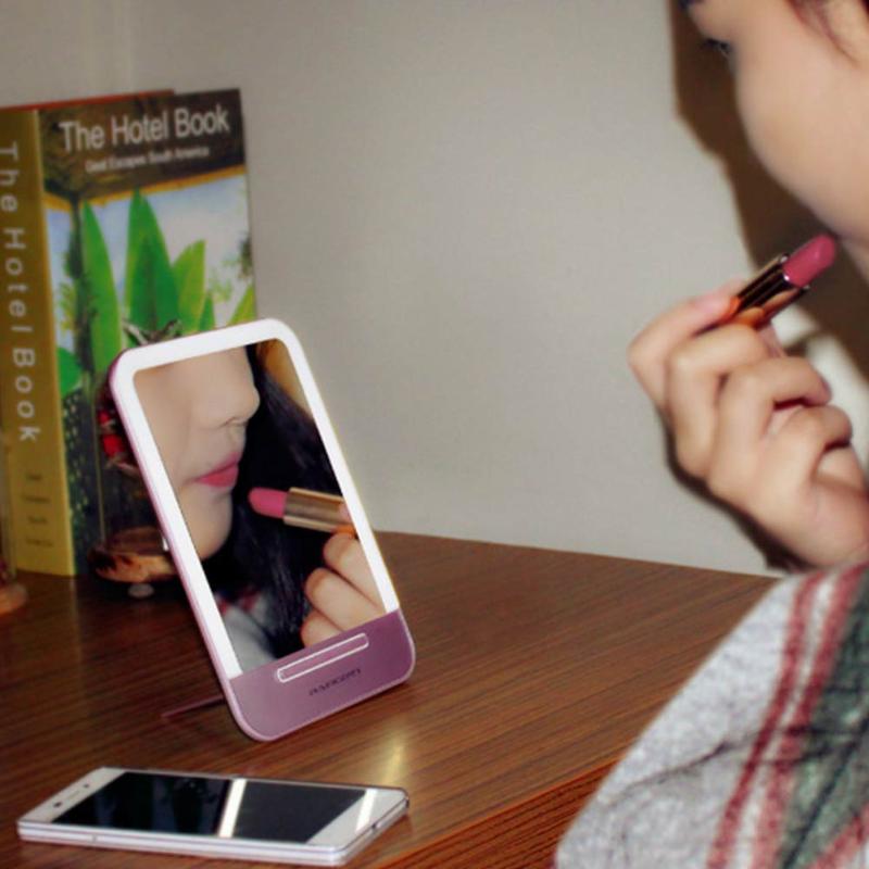 

Night Lights LED 3Gear Smart Touch Kickstand Adjustable Girls/Kids USB Rechargeable Makeup Countertop Mirror Nightlight Table Lamp