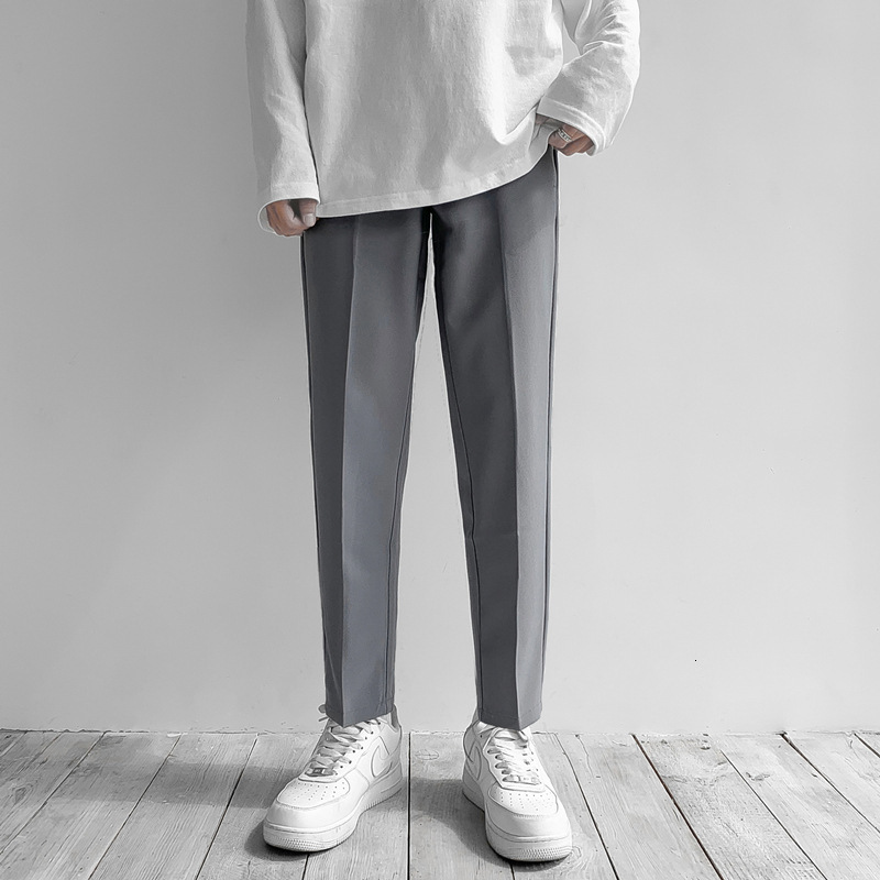 

men's jeans korean pencil trousers spring autumn casual pants mens youth thin solid color small male black ankle length 9tux, Blue