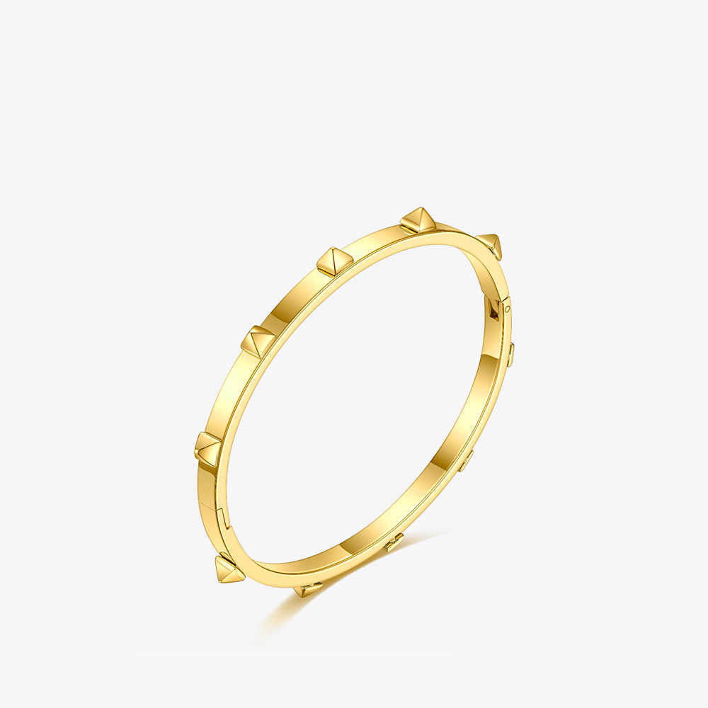 

Enfashion Pyramid Spikes Bracelet Gold Color Stainless Steel Cuff Bracelets Bangles for Women Fashion Jewelry Pulseiras B202076 Q0720