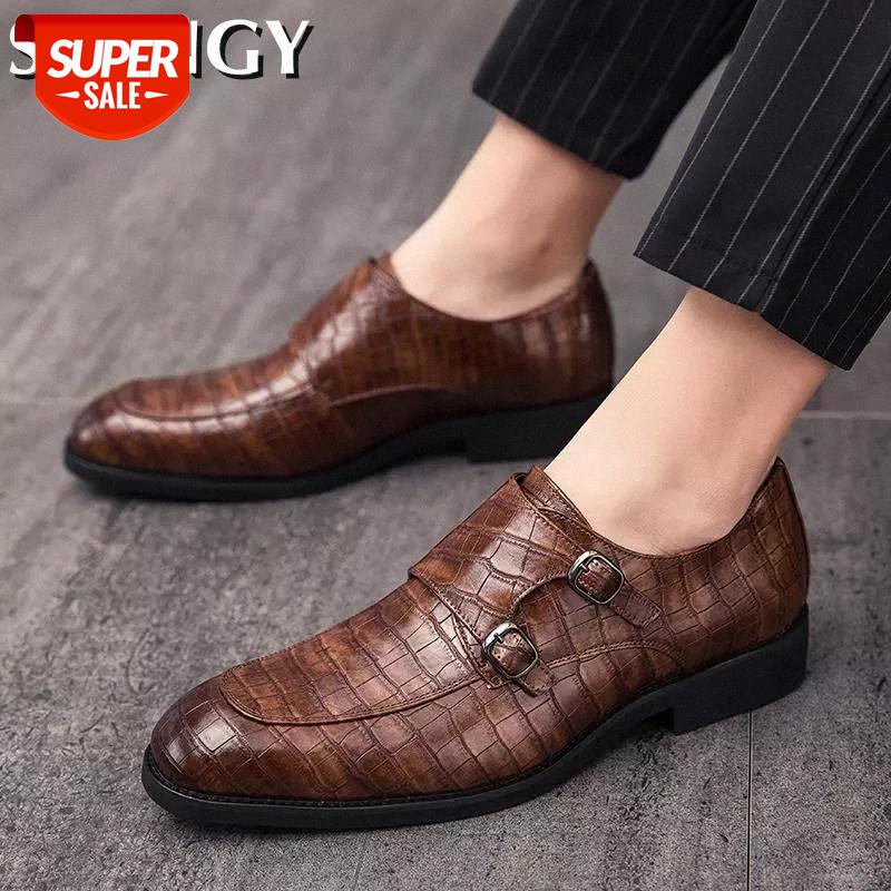 

2020 Fashion Men Business Dress Shoes Crocodile Pattern Pointed Toe Oxford Shoes Male Party Wedding Footwear Luxury Flat #FK7m