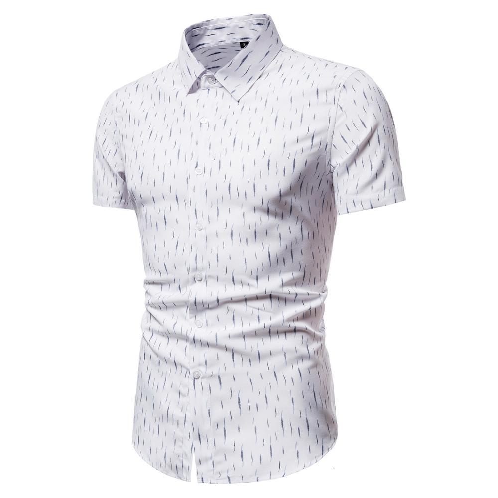 

2021 New Men Short Sleeve Cotton Casual Solid Shirt Male Shirts I7mf, Ivory