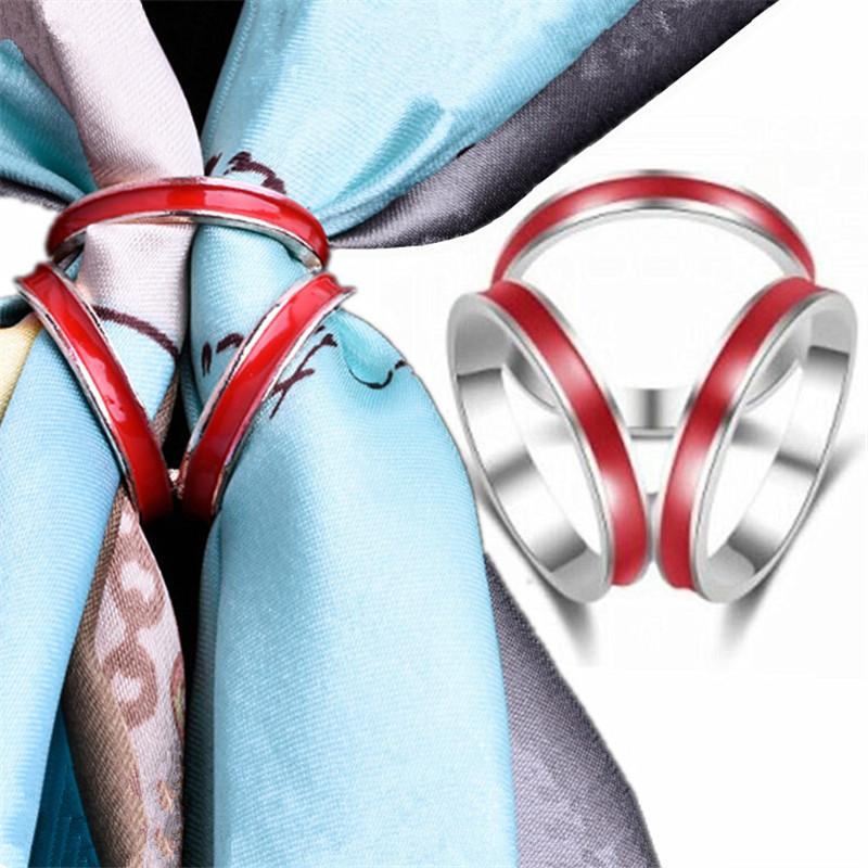 

Pins, Brooches Fashion Woman Jewelry Accessories Tricyclic Scarves Brooch Silk Scarf Clip Shawl Buckle Holder Gift Bijoux Broche