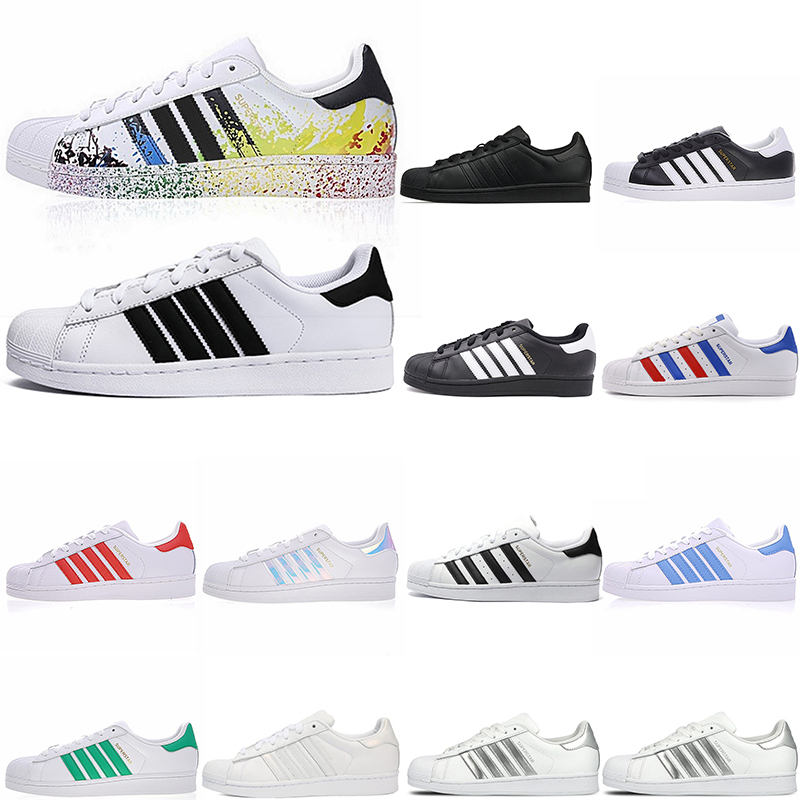 

Superstar running shoes mens womens casual red blue black white yellow silver Colorful Outdoor flat sneakers trainers size 36-45, Color 3