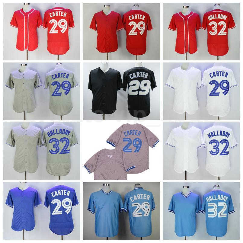 

1992 Retire 1993 Vintage Baseball 29 Joe Carter Jersey 32 Roy Halladay Flexbase 2016 Cool Base 2017 Pullover 2008 All Stitched High Quality, 29 red