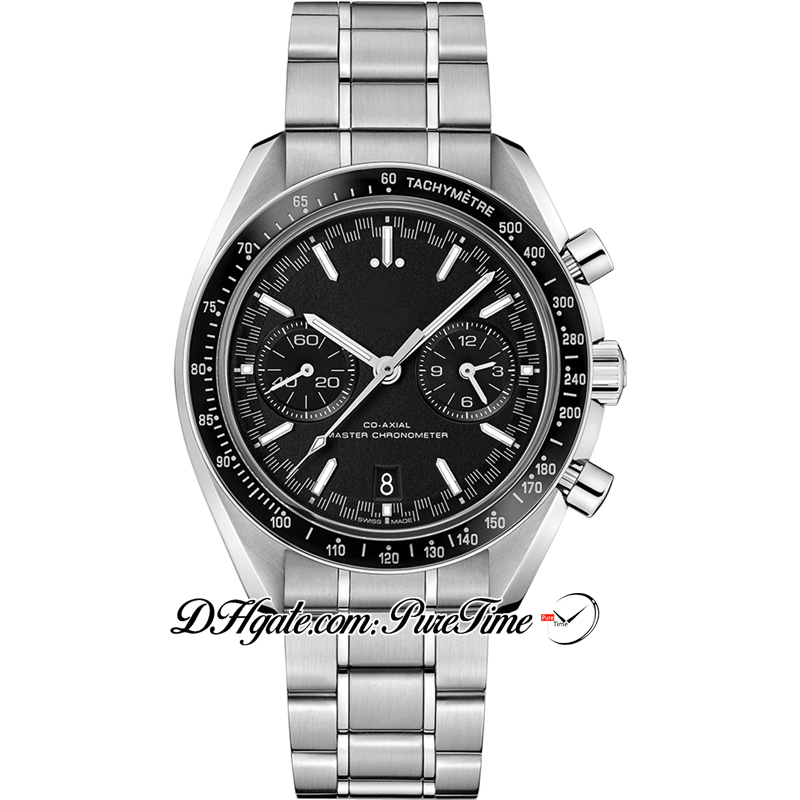 

42mm Racing Miyota Automatic Mens Watch 329.30.44.51.01.001 Day Date Black Dial White Stick Markers Stainless Steel Bracelet 4 Styles Puretime I12d4, Customized waterproof service