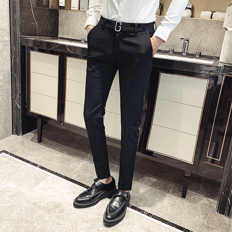 

2021 New Formal Autumn Wear Full Length Ny Fit All the Game Men's Office Business Suits High Quality Pants 34 Jcde, Black