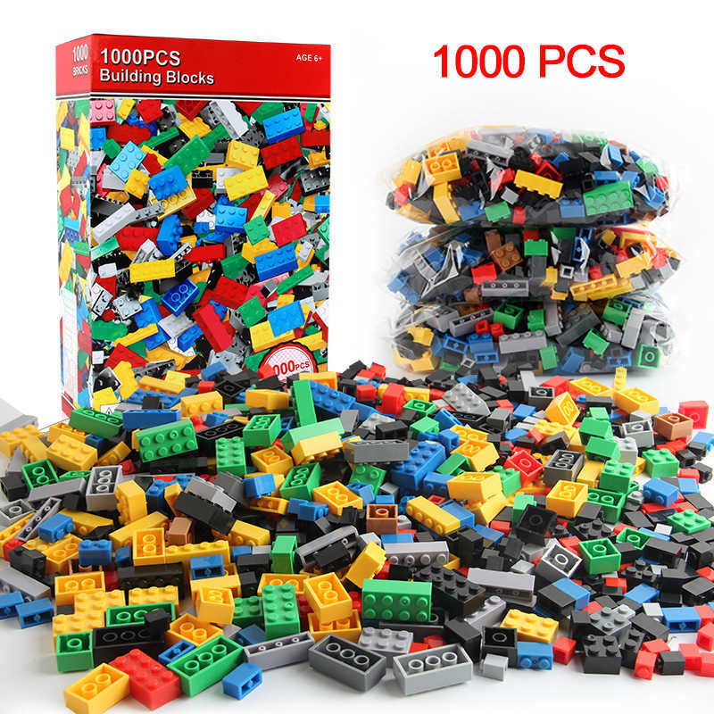 

300/500/1000 Pieces DIY model Assembly Building Blocks Sets Creative Bricks Kids Educational Toys Children's Toys Blocks Gift Q0624