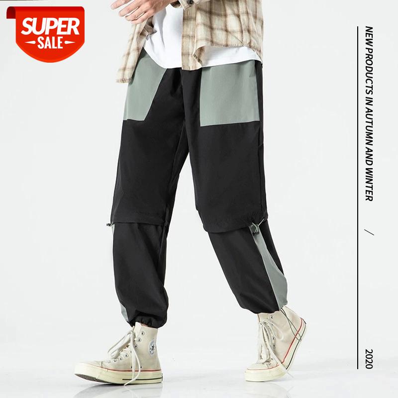 

5XL 95% Cotton Sweatpants Men'S Trousers HIP HOP Black Green Patchwork Sweat Casual Pants 2020 Streetwear Spring AUTUMN #mi3Y