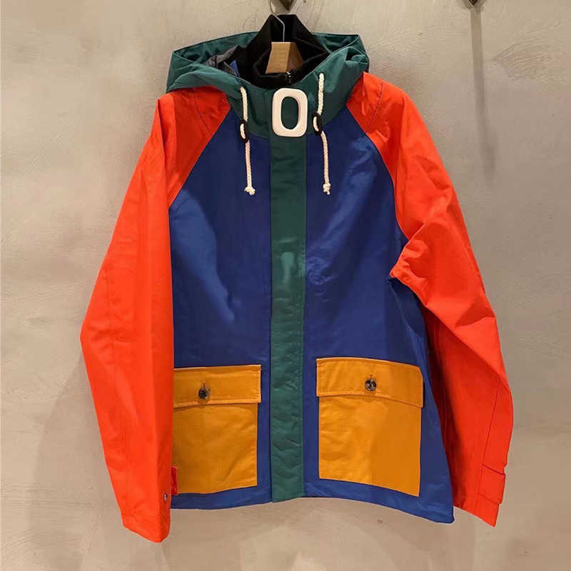 

Men's Jackets 2021 autumn new hooded submachine color matching loose versatile windbreaker couple short work coat men's and women's fashion, Green