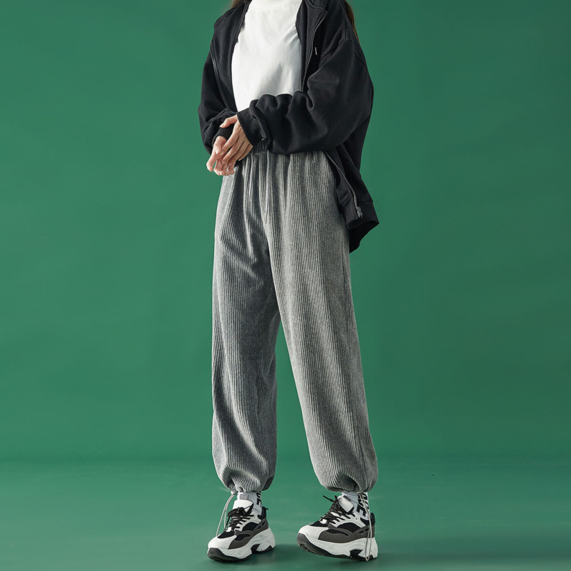 

2021 New Autumn Winter Corduroy Men's Fashion Retro Casual Wide-leg Men Streetwear Hip-hop Couple Straight Pants -2xl 68cc, Black