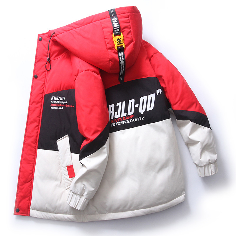 

2021 New Harajuku Colorful Coat Men Winter Jacket Men's Streetwear Hip Hop Parka Korean Black Clothes Jackets Drop Shipping P9ow, Red