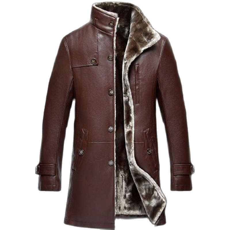 

Mens Clothing Genuine Sheep Leather Natural Coat Winter Parka Real Fur Long Plush Thick Oversize Sheepskin Jackets For Man M-5XL, Picture color 3