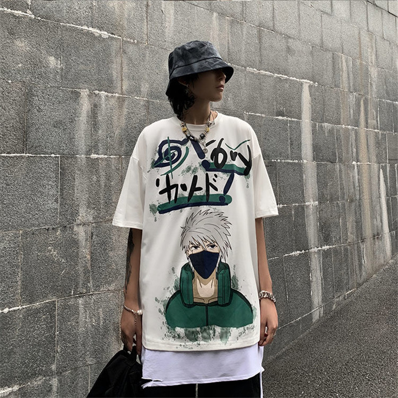 

2021 New Hip Hop Harajuku Naruto Tshirt Streetwear Homens Camisas Casuais Branco Vero Dos Desenhos Animados t Camisa Moda Japo De Es Dimense