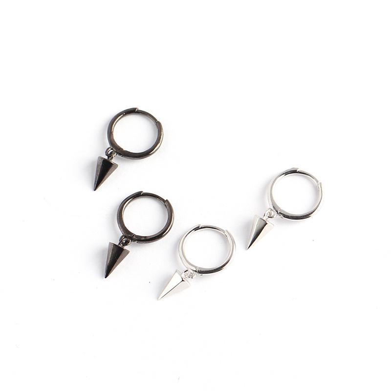 

Hoop & Huggie Punk Style Genuine 925 Sterlling Silver Spike Conical Small Hoops Earrings For Women Fine Jewelry Hiphop Gifts Daily Accessori