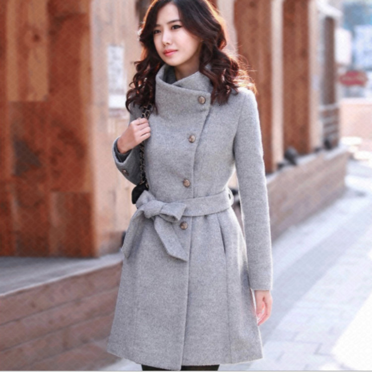 

Female New Autumn and Winter Section Long Thickening Wool Belt Women's Collar Thin-fitting Waistcoat Wildlife Z048