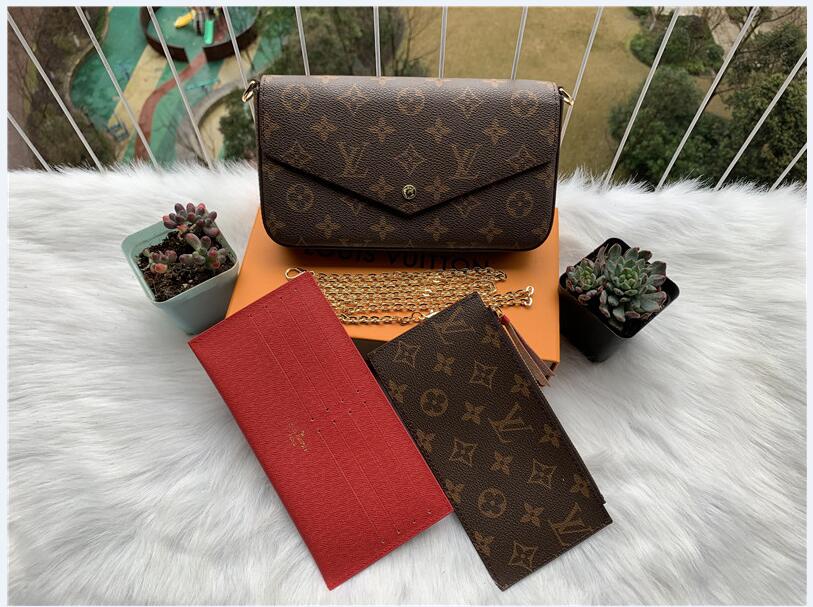 

New LOUIS VITTON LV Fashion Crossbody Shoulder HandBag Women Purse Messenger Bag Wallet Tote Clutch zipper wallets bags #276, Red;black