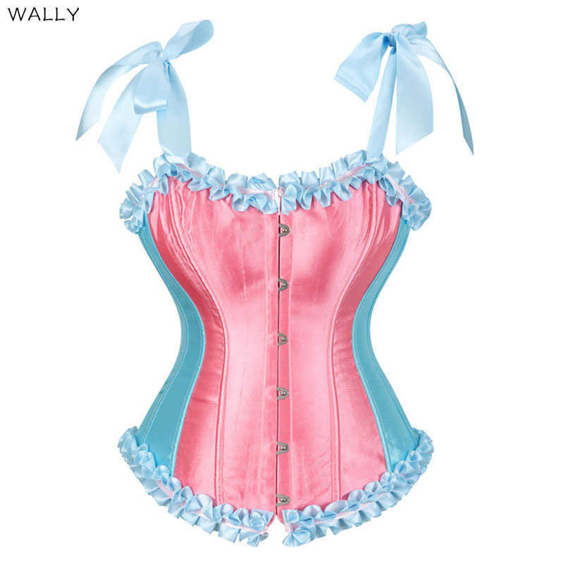 

Elegant Halter Floral Print Satin Corset Lace Up Bustier Bodyshaper Lingerie Party Clothing Plus Size S-2XL Overbust Top