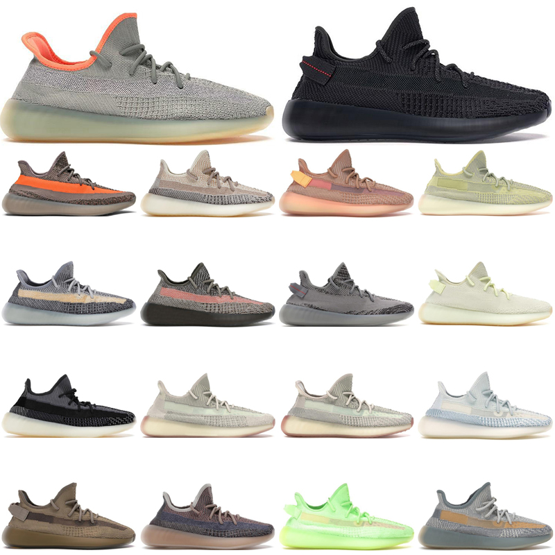 2021 wholesale running shoes men women yeezy Zebra Cream Cinder Bred Beluga Ash Pearl Clay Desert Sage Static Black Cinder Zyon Tail Light Antlia