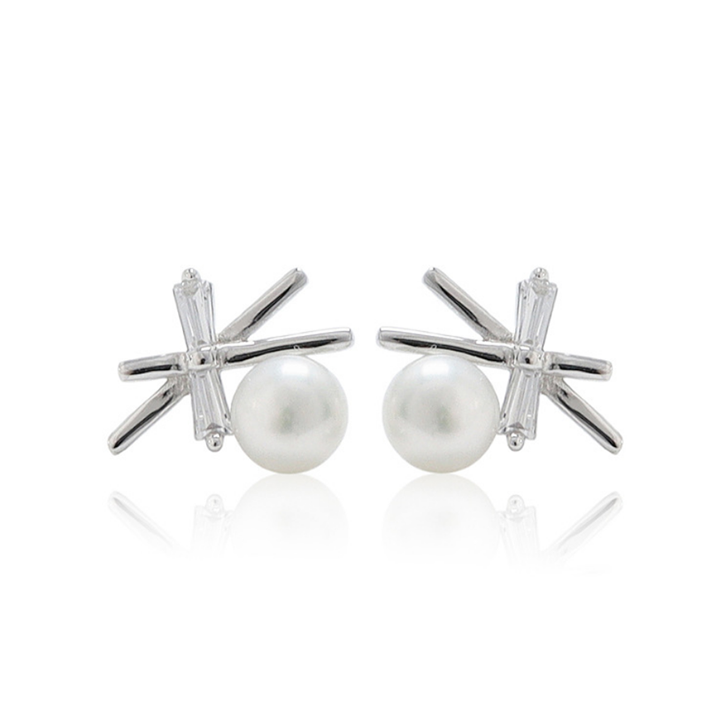 

Stud MeiBaPJ Fashion 925 Genuine Silver Natural Freshwater Pearl Heptagram Earrings Fine Wedding Jewelry For Women