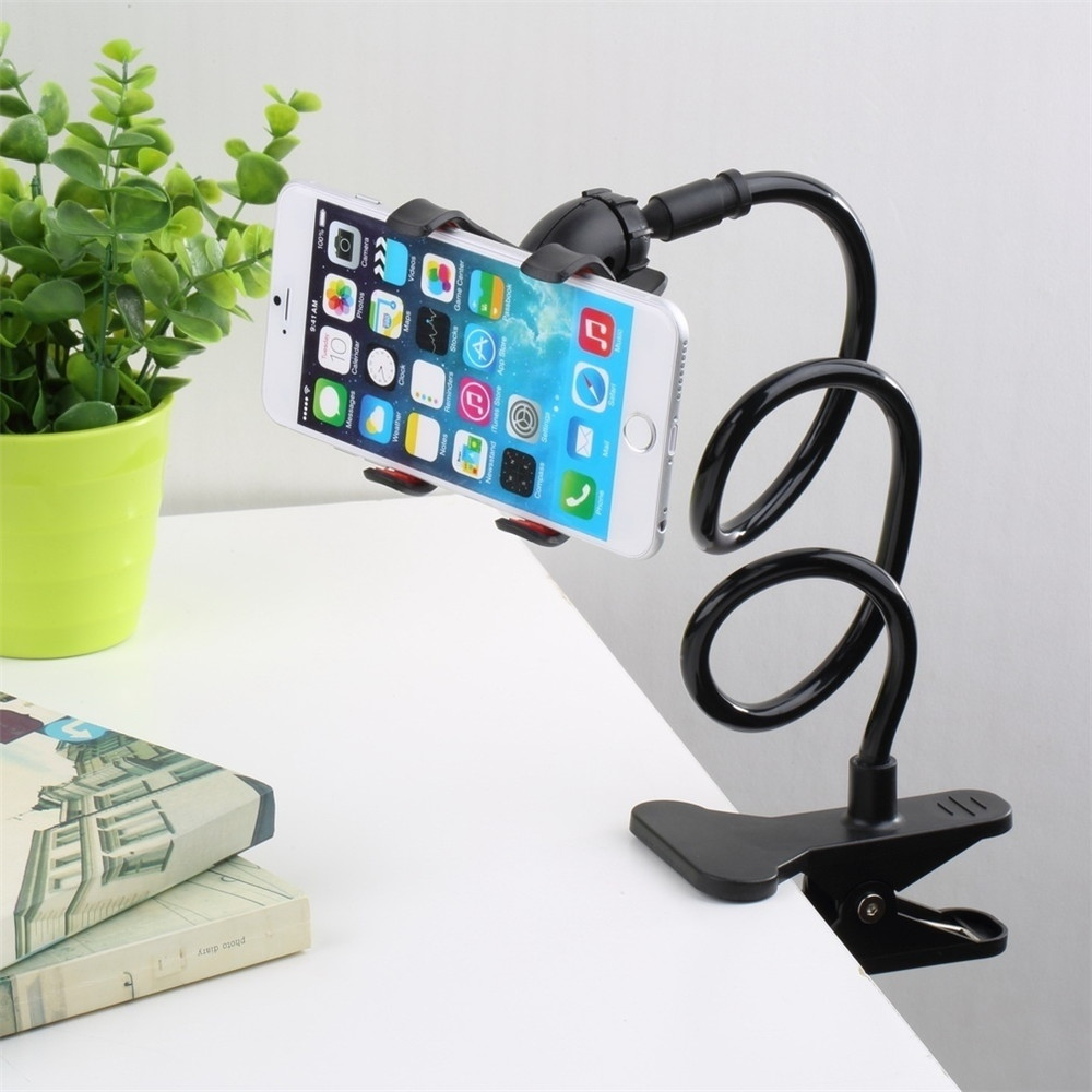 

Universal Mobile Phone Holder Flexible Lazy Holder Adjustable CellPhone Clip Home Bed Desktop Mount Bracket Smartphone Stand, Black